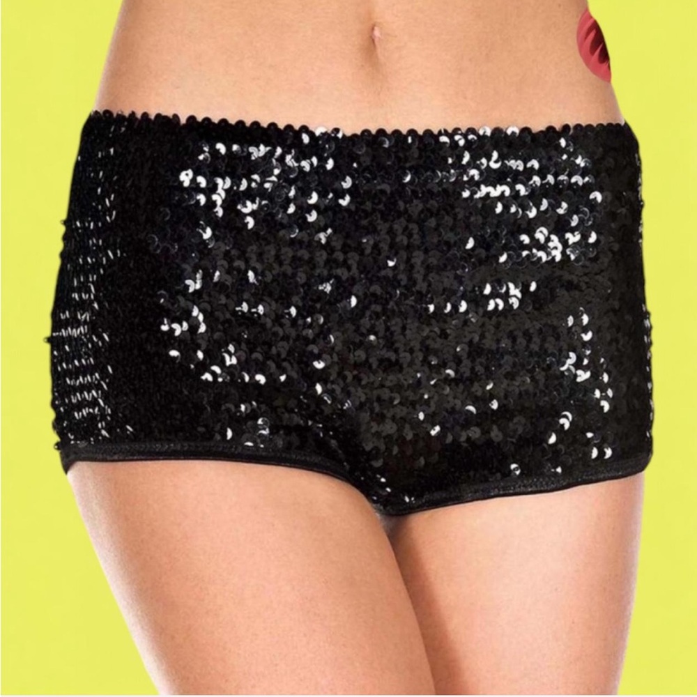 Sequin Black Women's Shorts
